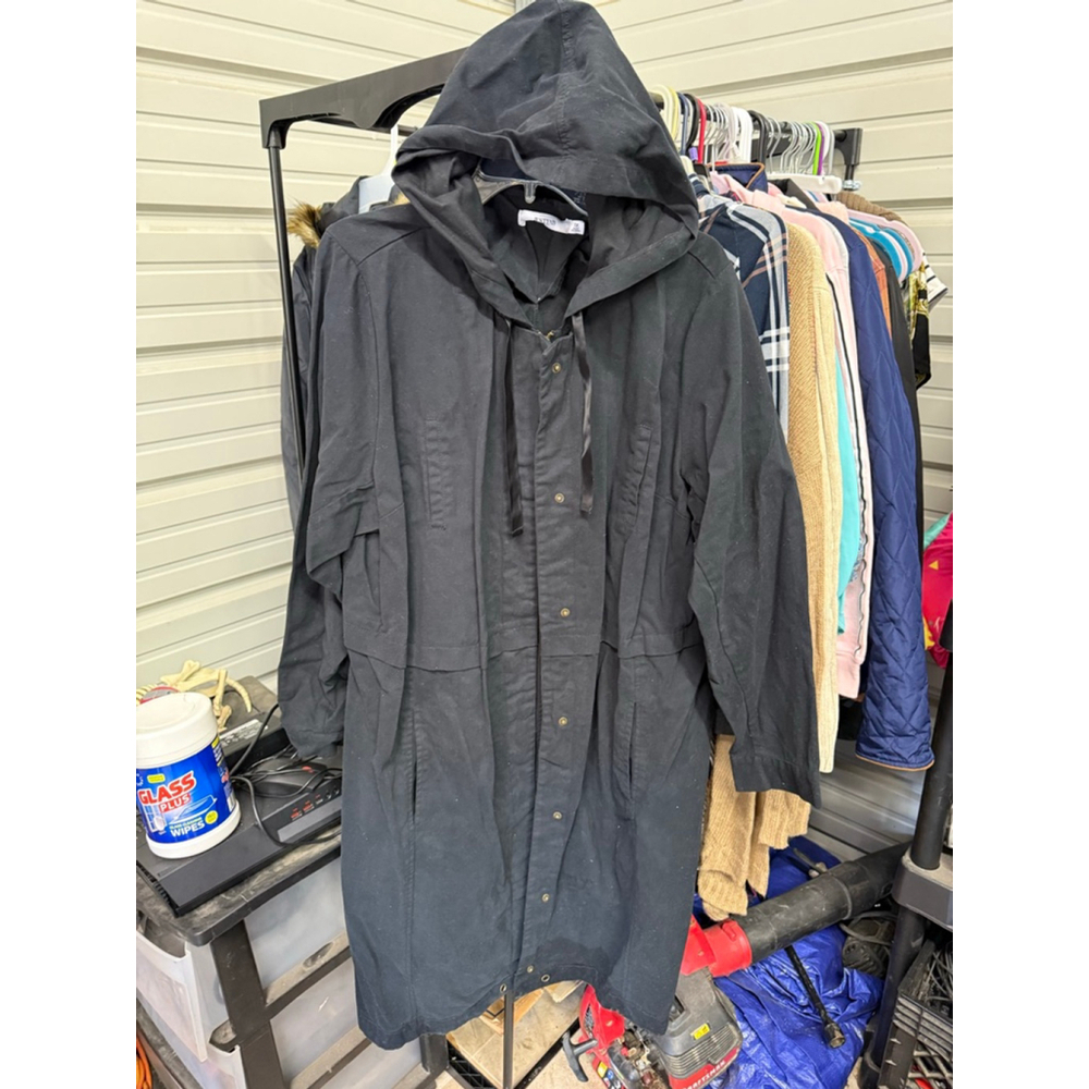 Women's JUSTFAB Black Hooded Utility Jacket 1X